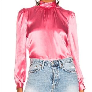 Veronica Beard hot pink Chilton blouse